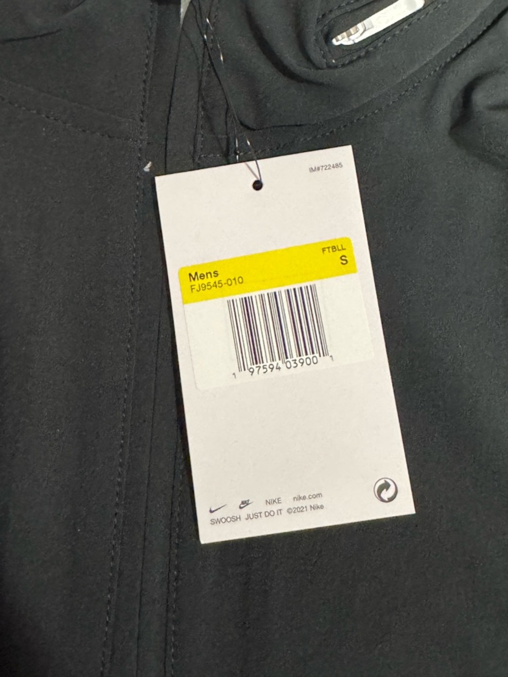 Nike Football Coach's Hooded 1/4 Zip Jacket Black Mens Size Small *MEASUREMENTS* - Picture 6 of 8